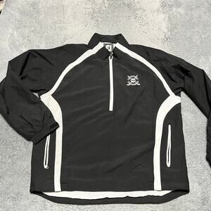 Footjoy Windbreaker Golf Jacket Mens Large Black White Half Zip